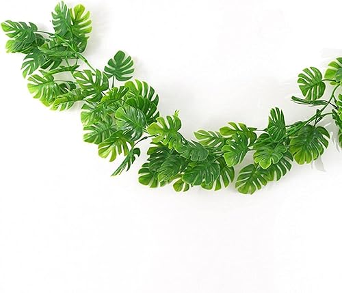 Miniatura 2 de Plantas colgantes artificiales, hojas de palmera tropicales, guirnalda falsa para decoración de mesa de fiesta hawaiana Luau