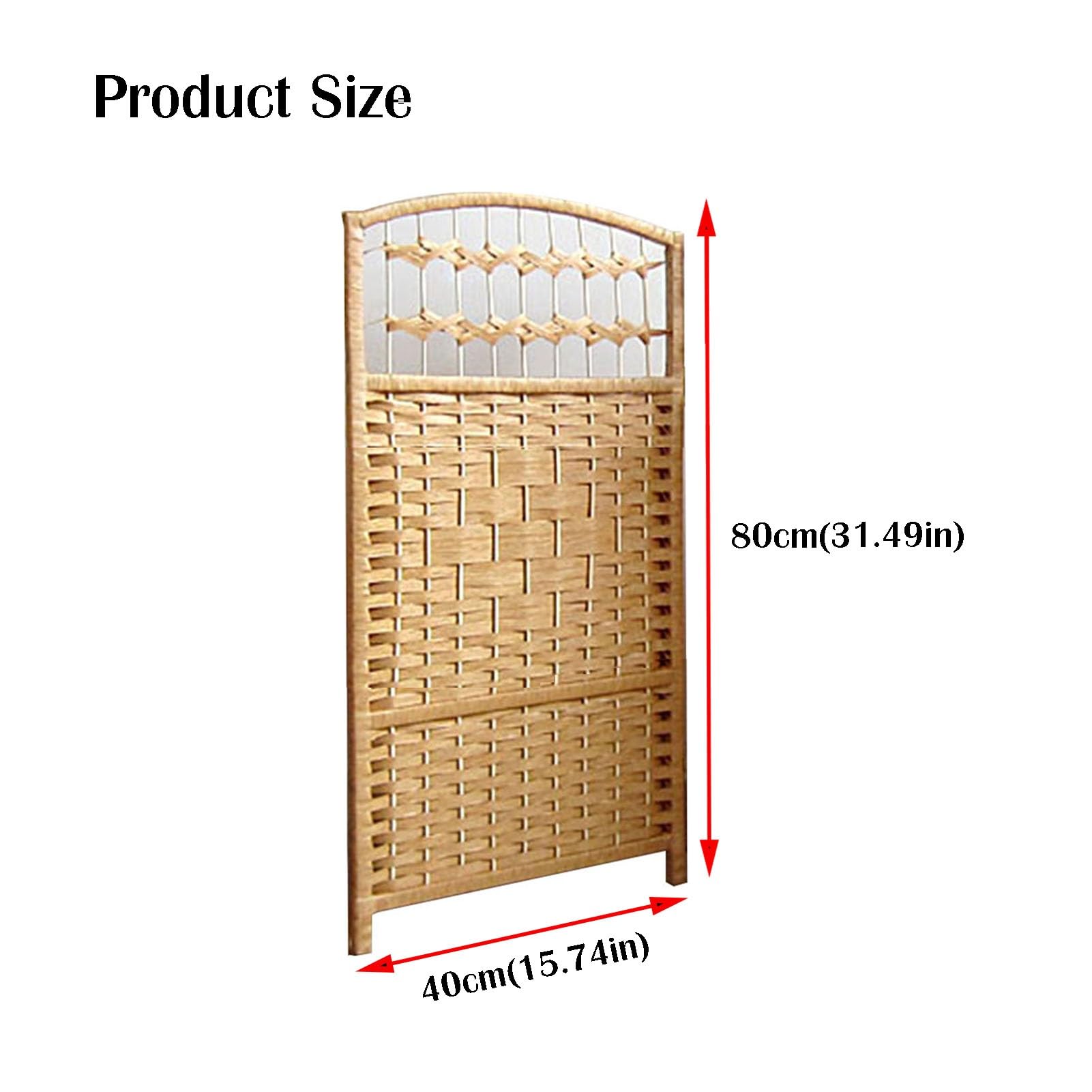 Paravent Court, Cloison Autoportante À 4/5/6 Panneaux, Cloison De Chambre À Coucher, Séparateur De Pièce en Rotin, Écran De Confidentialité Tissé Pliable Et Occultant(Brown,80X40CM-4PCS)