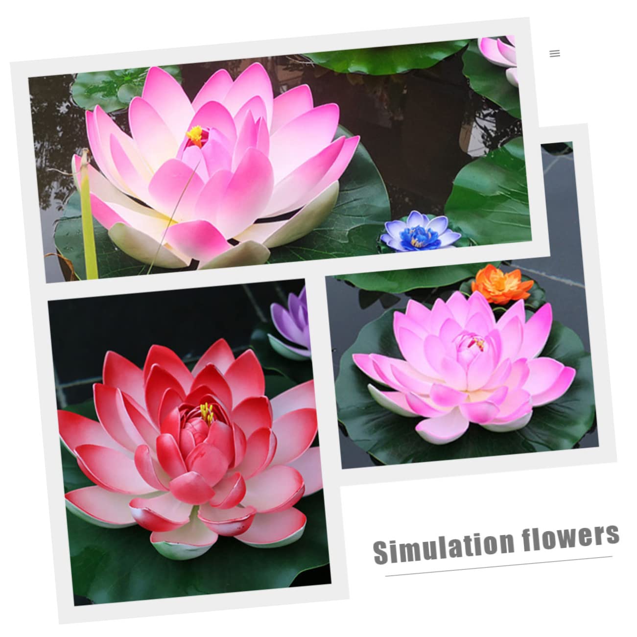 Amazon.co.jp: 14個 ハスの花の装飾 偽の蓮の葉 リアルな水蓮の葉