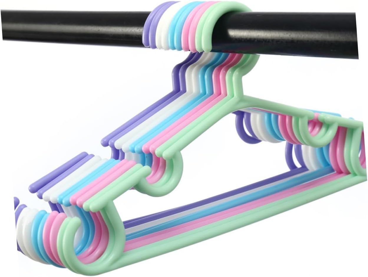 Cabilock 50pcs Boys and Girls Hangers for Closet Nursery Plastic Coat Hangers Sturdy Space-Saving Children's Clothes