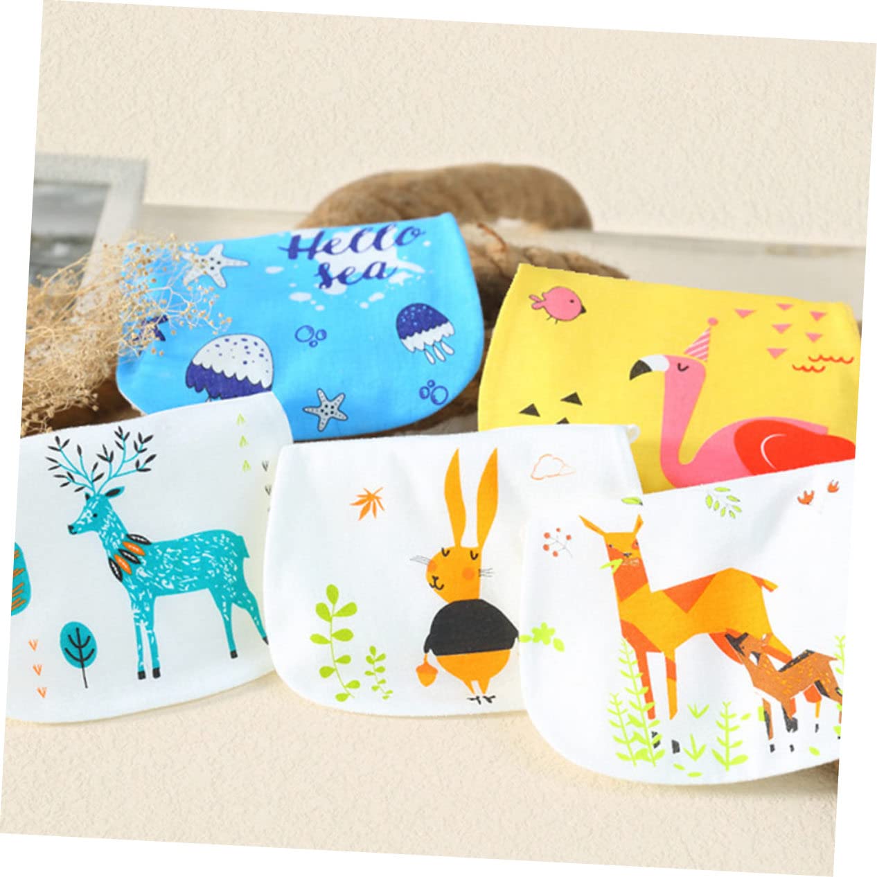 Abaodam 15stücke Kreative Saugfähige Baumwoll-multilagen-babyhandtücher Lagige Absorbent-tücher Für Neugeborene Für Spielzeit Und Kindergarten Verschiedene Designs