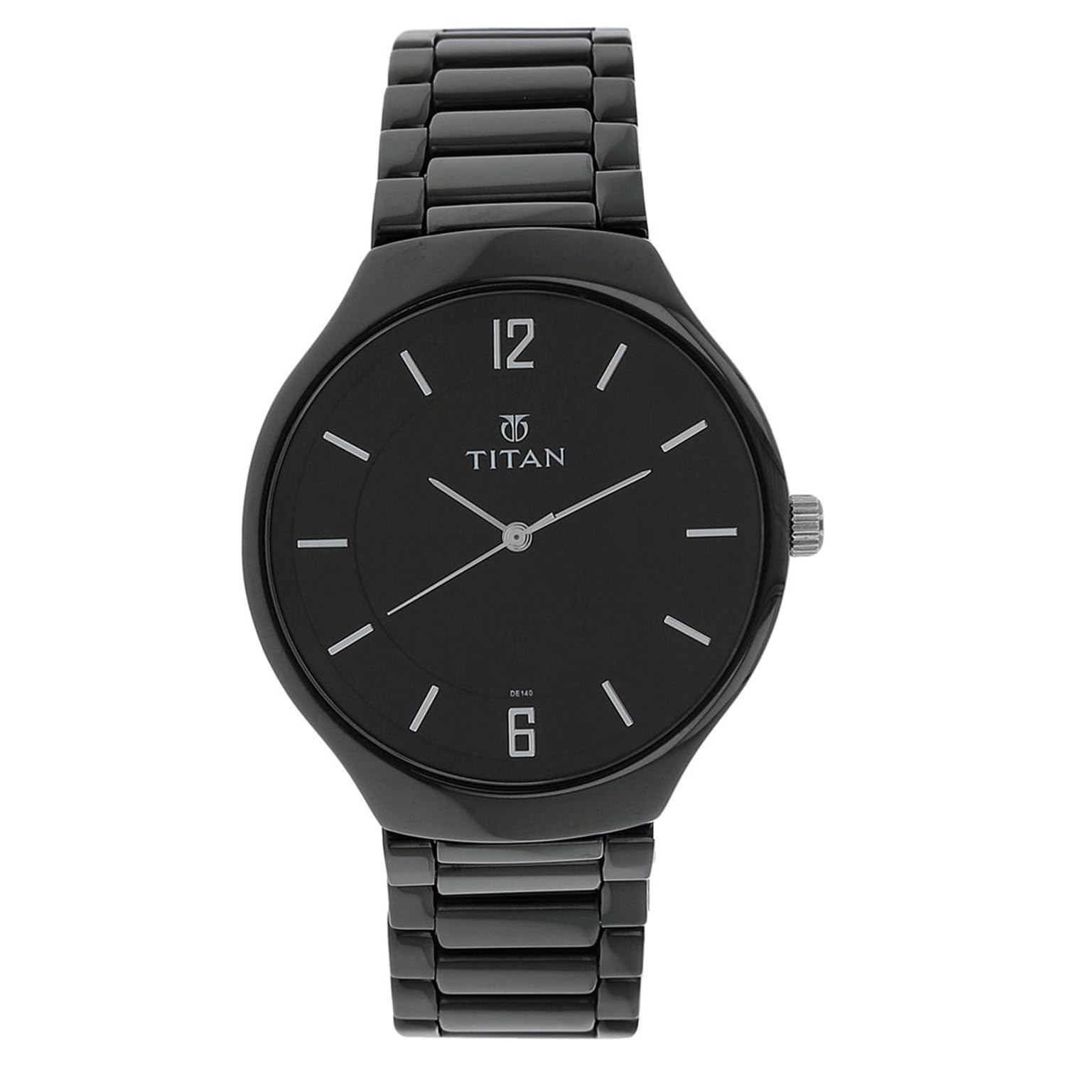 Ceramic Analog Black Dial Men's Watch NM90014KC01/NN90014KC01, Black, Free Size