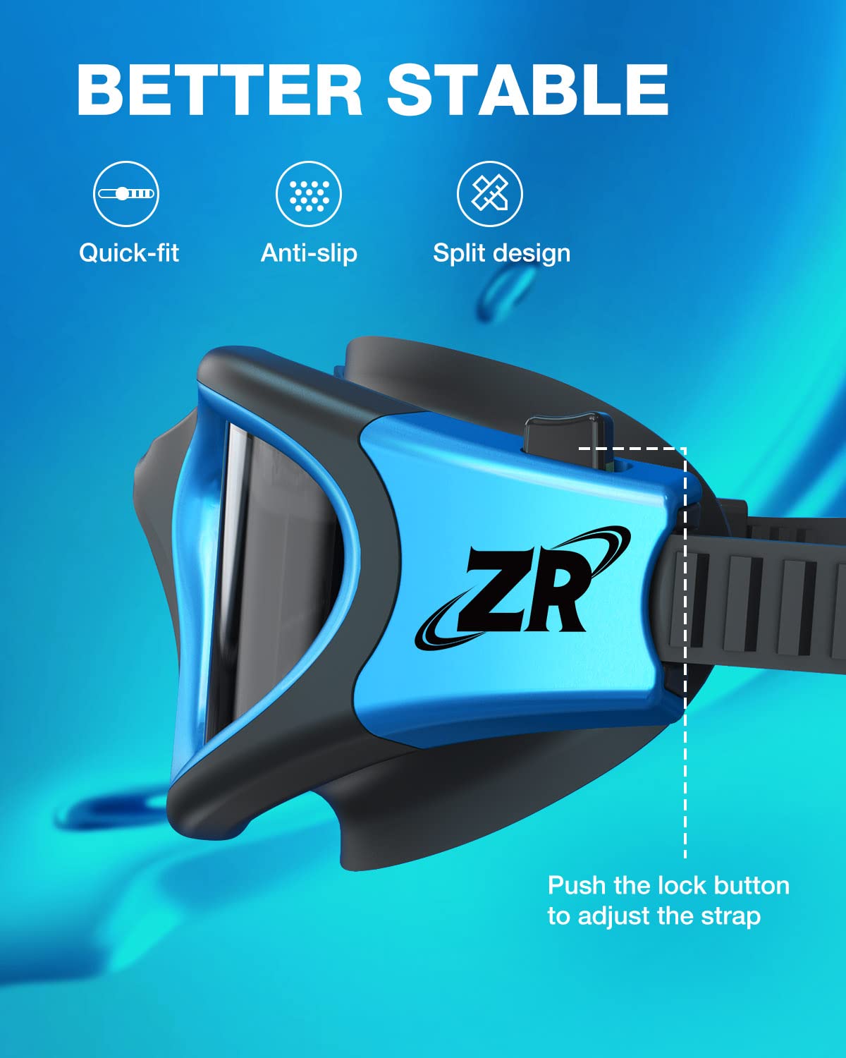 Occhialini da nuoto, Zionor G1 occhialini da nuoto polarizzati con specchio/Smoke Lens protezione UV Impermeabile anti-nebbia cinghia regolabile comfort Fit per adulti, unisex, uomini e donne, ragazzi