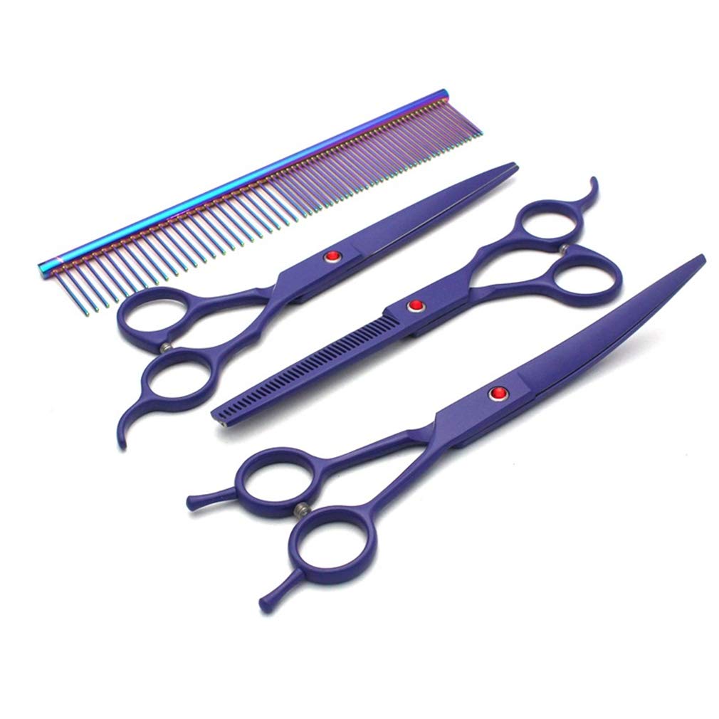 7,0 Pollici Pet Grooming Forbici Kit, Professionale in Acciaio Inox 4 Pezzi dei Capelli Pet Forbici Set Pet Trimmer Kit, per Il Salone, Pet Parrucchiere