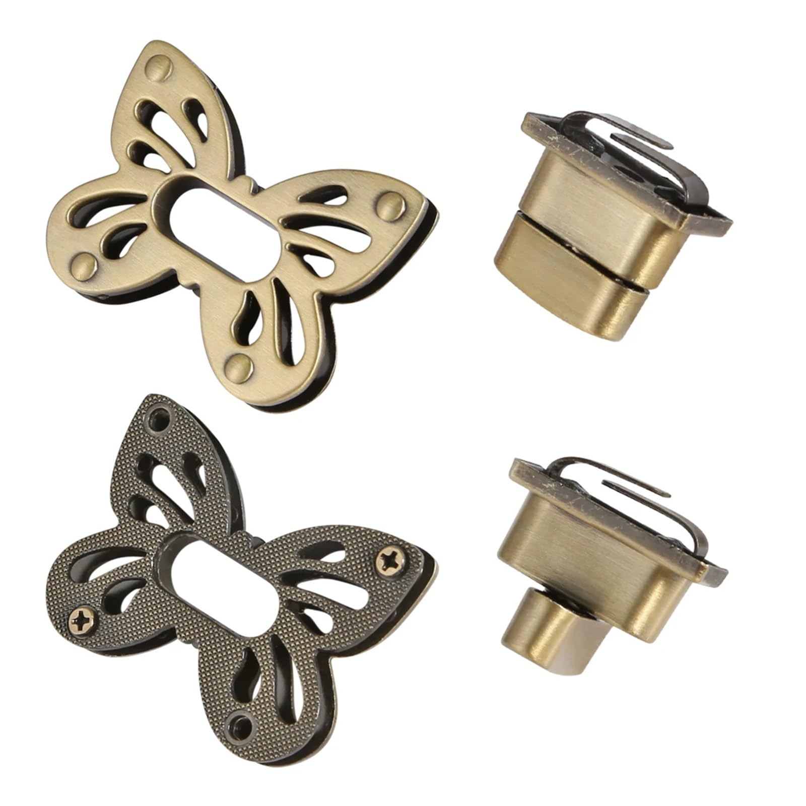 PVUVTNAHW 10PCS Metal Butterfly Turn Lock Twist Lock Clasp For Leather Craft Bag Handbag Shoulder Bag Purse(Cinnamon)