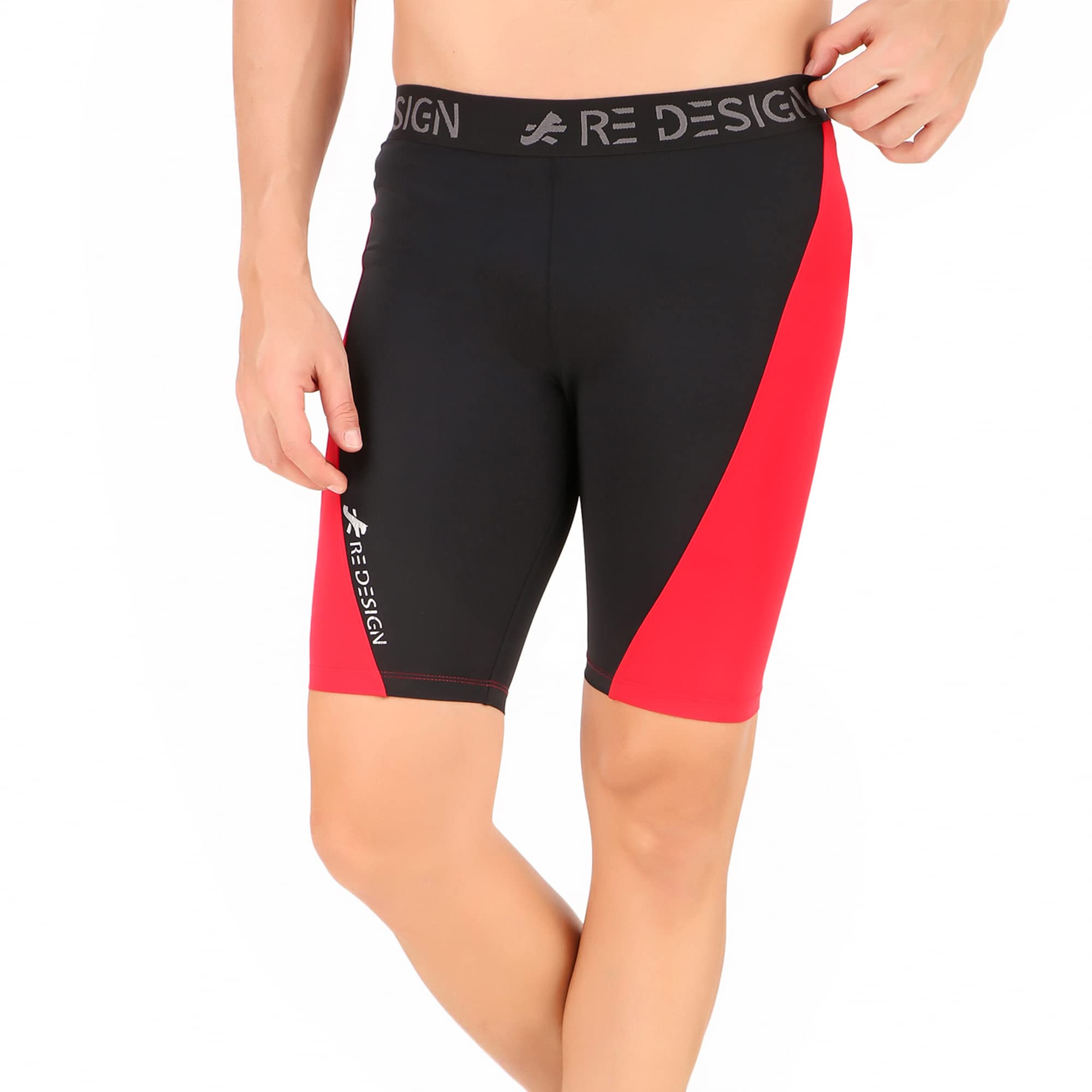 Redesign Nylon Dual Color Compression Shorts for Multi-Sports with Back Zip Pocket