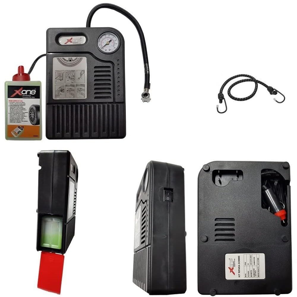 Kit de reparación de pinchazos para inflar y reparar neumáticos para coche, moto, scooter, bicicleta, quad, emergencia en carretera, con 1 bote de 280 ml