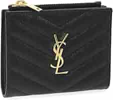 サンローラン パリ 長財布 キャビアスキン YSL 白 黒 花びら 2011 SAINT LAURENT - サンローラン パリ 長財布 キャビアスキン YSL