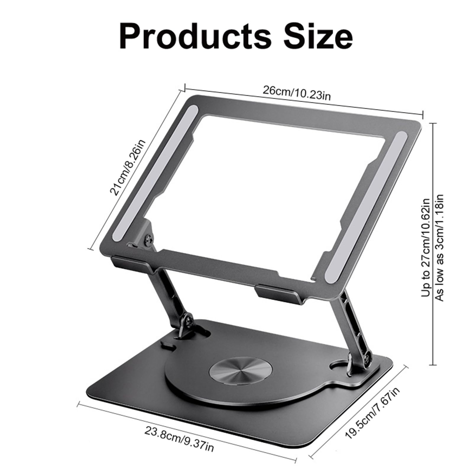 Supporto da scrivania per laptop con dissipazione del calore, supporto di raffreddamento per notebook fino a 17 pollici, per ufficio domestico, notebook, supporto pieghevole per computer