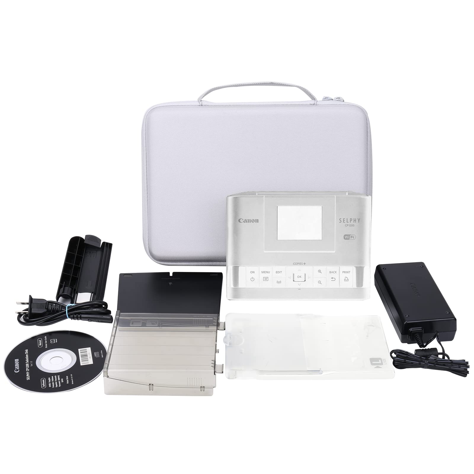 co2CREA Duro Viajar Caja Estuche Funda para Canon Selphy CP1300 / CP1500 / CP1200 Impresora fotográfica inalámbrica（Funda Solo）