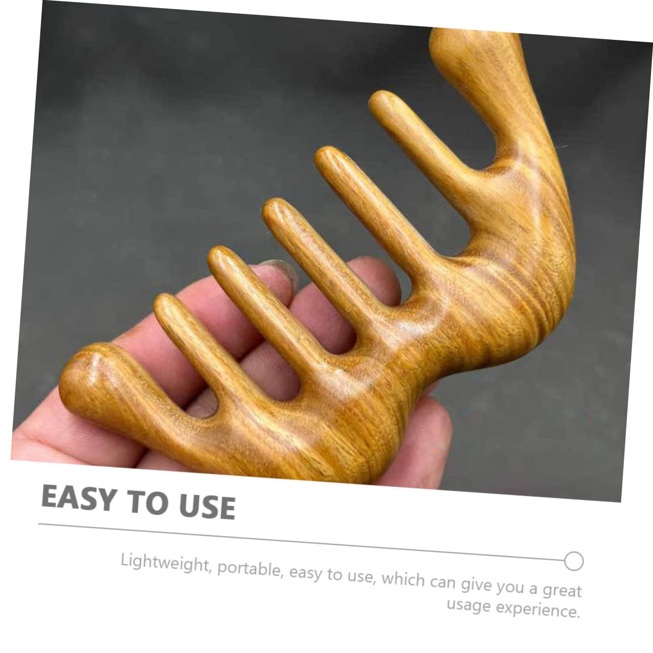 Yardenfun Peine de Masaje de Cabeza de Madera de Sándalo Ligero y Fácil de Usar, Herramienta Antiestática Cuidado del Cuero Cabelludo y Relajación Diaria