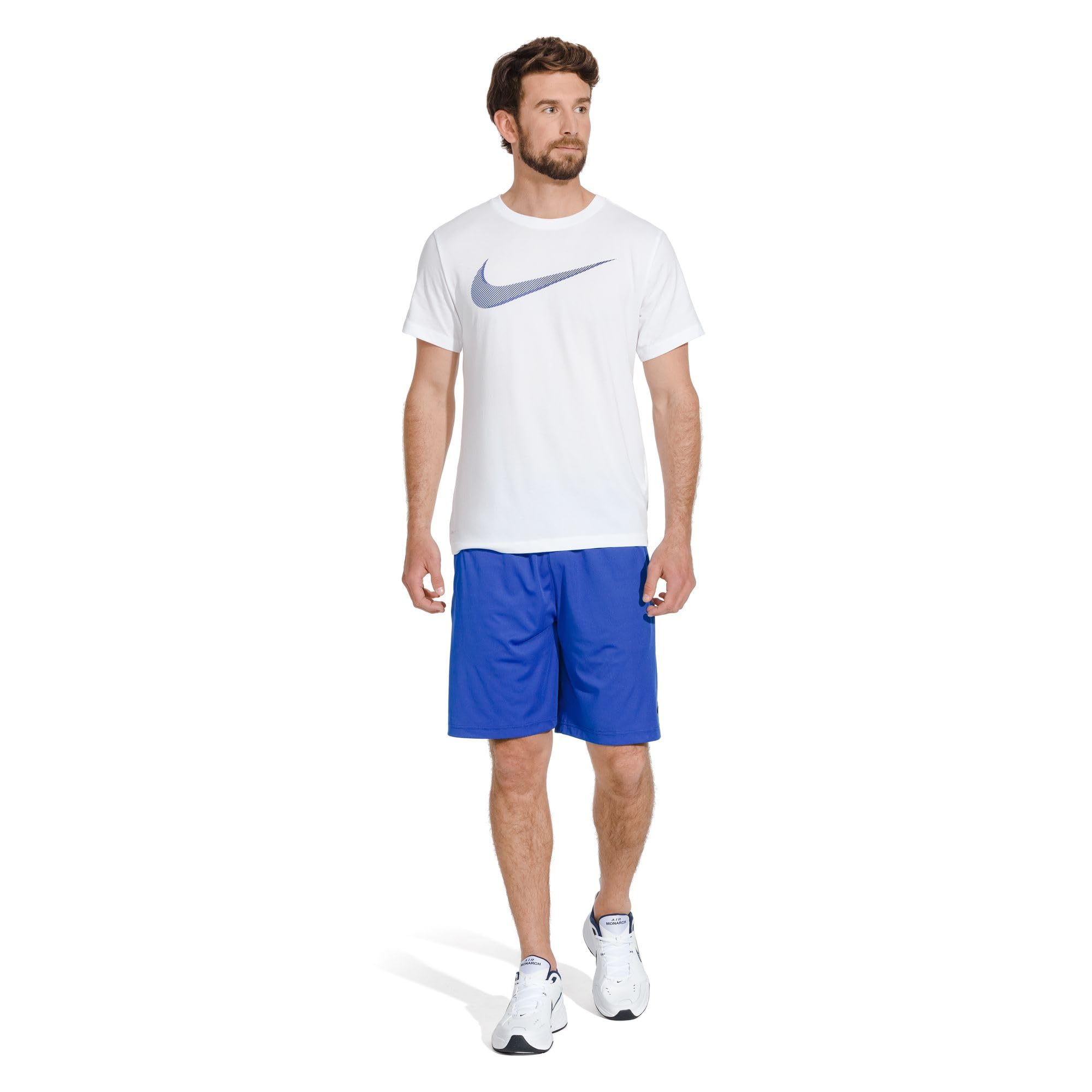 Nike Air Monarch Iv, Herren Fitnessschuhe, Weiß (White/Metallic Silver 102), 47 EU