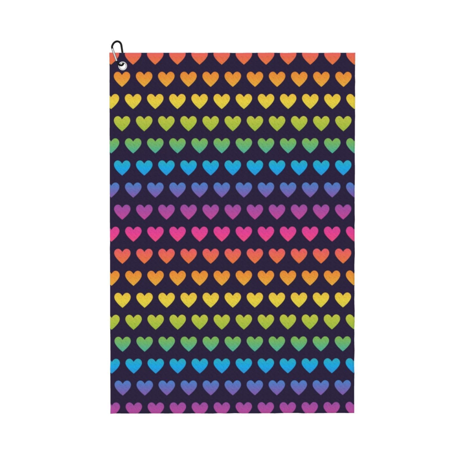 Hnnkloy Rainbow Gradient Seamless Pattern, 16x24 in Portable Waffle Golf Towels with Carabiner Clip for Golf Bag