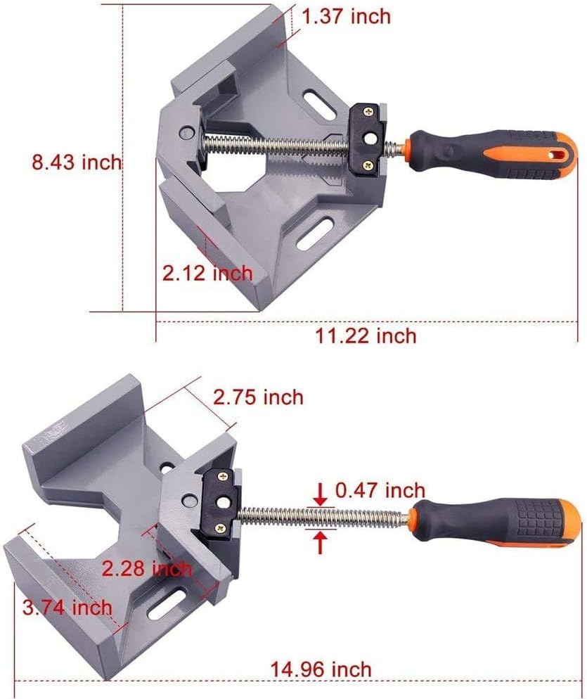 90 Degree Corner Right Angle Clamps Holder Aluminum Alloy Body for Carpenter Welding Woodworking Engineering
