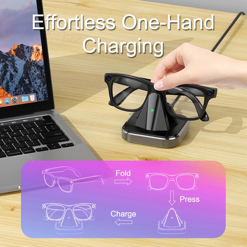 Soporte cuadrado con base envuelta en metal para gafas inteligentes Meta 5