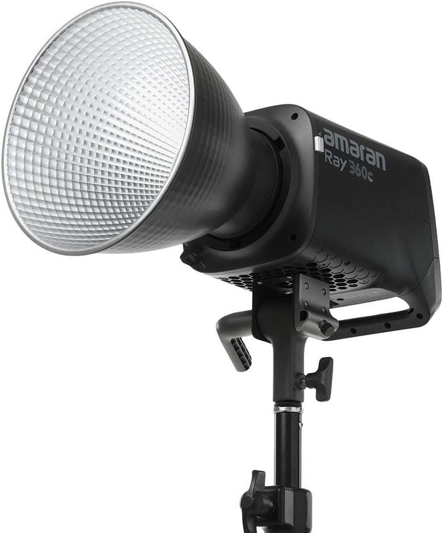 Amaran Ray 360W Full-Color COB Video Light with Integrated AC Power High Output RGBWW LED Lighting for Film, Photography, and Content Creation - Adjustable Color Temperature