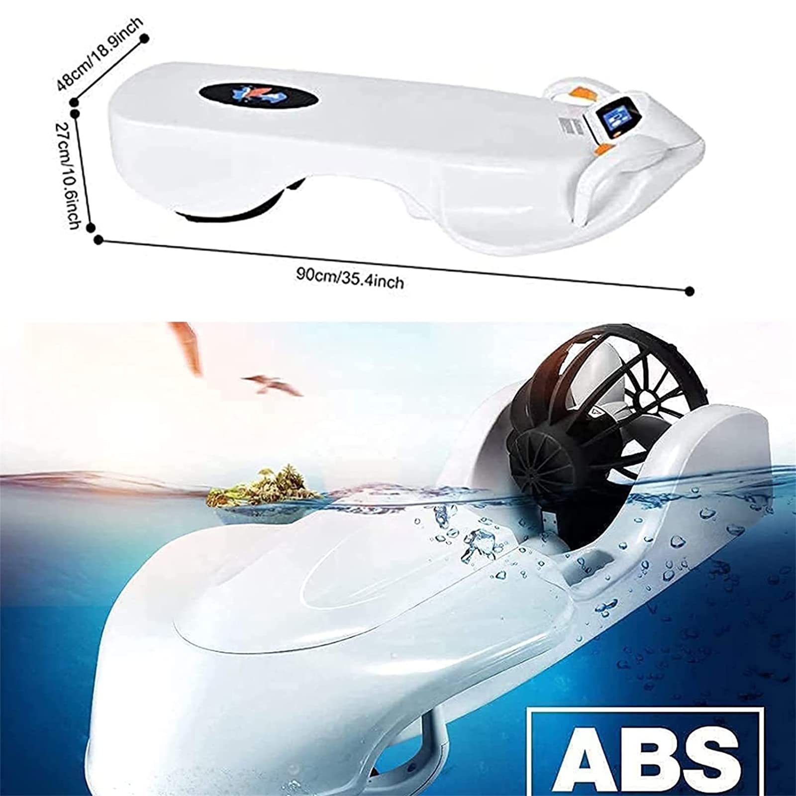 Seascooter eléctrico Submarino, 480W Scooter Submarino Natación Propulsor Aeronave, Equipo de Buceo de 60 Minutos, Adecuado para Piscina Snorkel Sea Adventure Rescue
