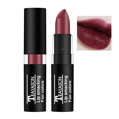 Miniatura 1 de AKARY Lápiz labial rojo cereza mate, impermeable, brillo de labios de larga duración, lápiz labial gótico, maquillaje que no se decolora, lápiz