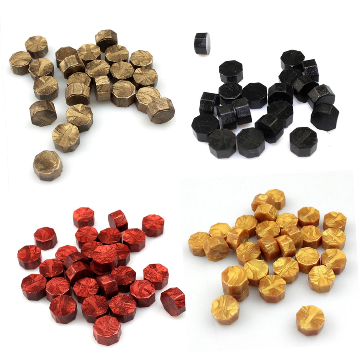 SHINEOFI Lot de 309 Perles De Cire Octogonales Cuillère À Cire Fondante Et 2 Bougies pour Enveloppes Invitations Et