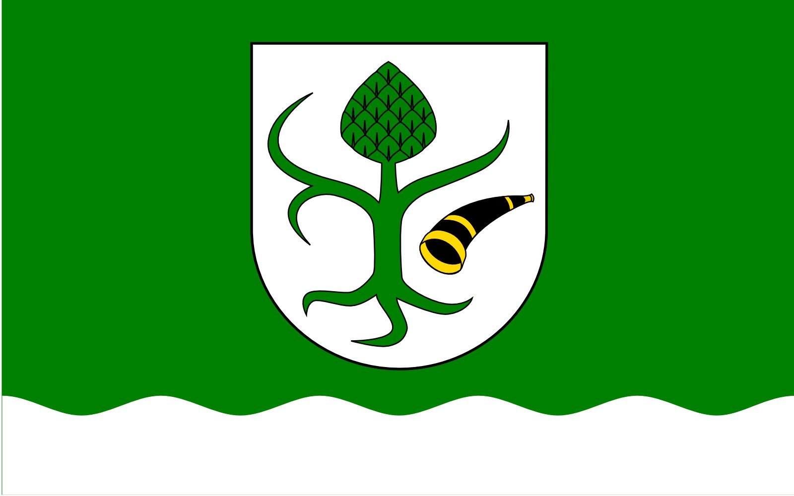 Drapeau large POL Chorzele résistant aux intempéries pour mât extérieur