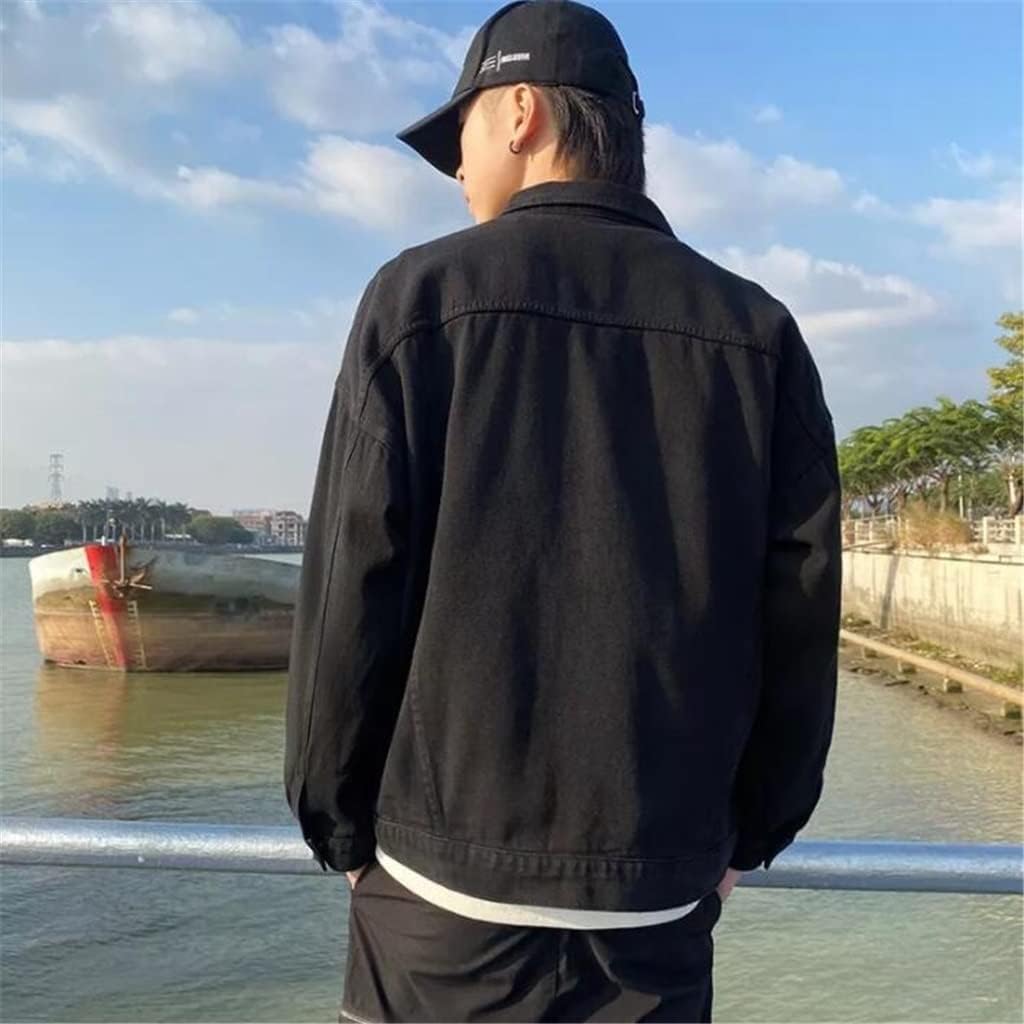Black Denim Jacket Men's Short Spring And Autumn Student Top Clothes(2XLcode)