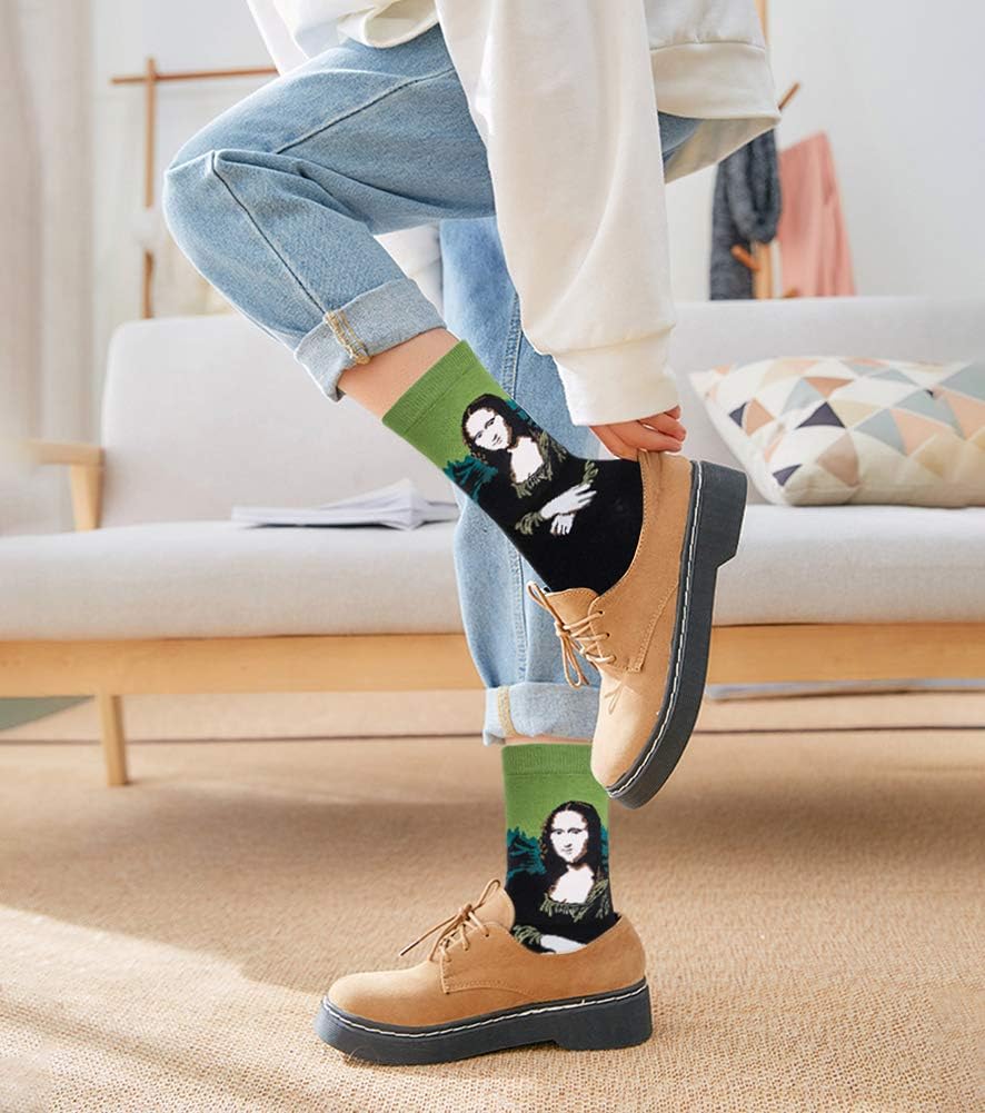 Chalier 5 Pairs Womens Fun Famous Painting Patterned Art Socks Cotton Printed Cool Novelty Funny Socks for Women - Image 9