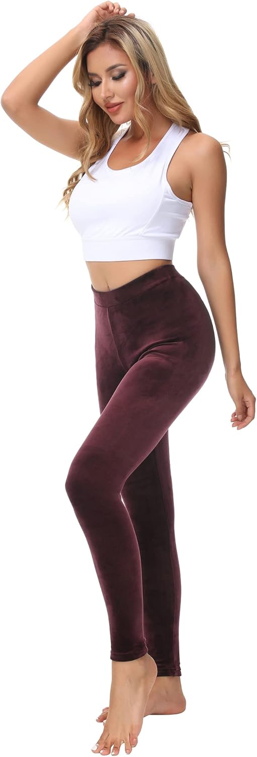 Dolcevida Women Cozy Velour Legging High Waist Buttery Soft Warm Velvet Stretch Seamless Yoga Pant - Image 5