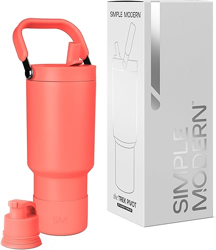 Miniatura 62 de Simple Modern Trek Pivot | Vaso con tapa abatible y popote de 30oz con asa | Botella de agua y bota | Popotes y tapas de chupito intercambiables |