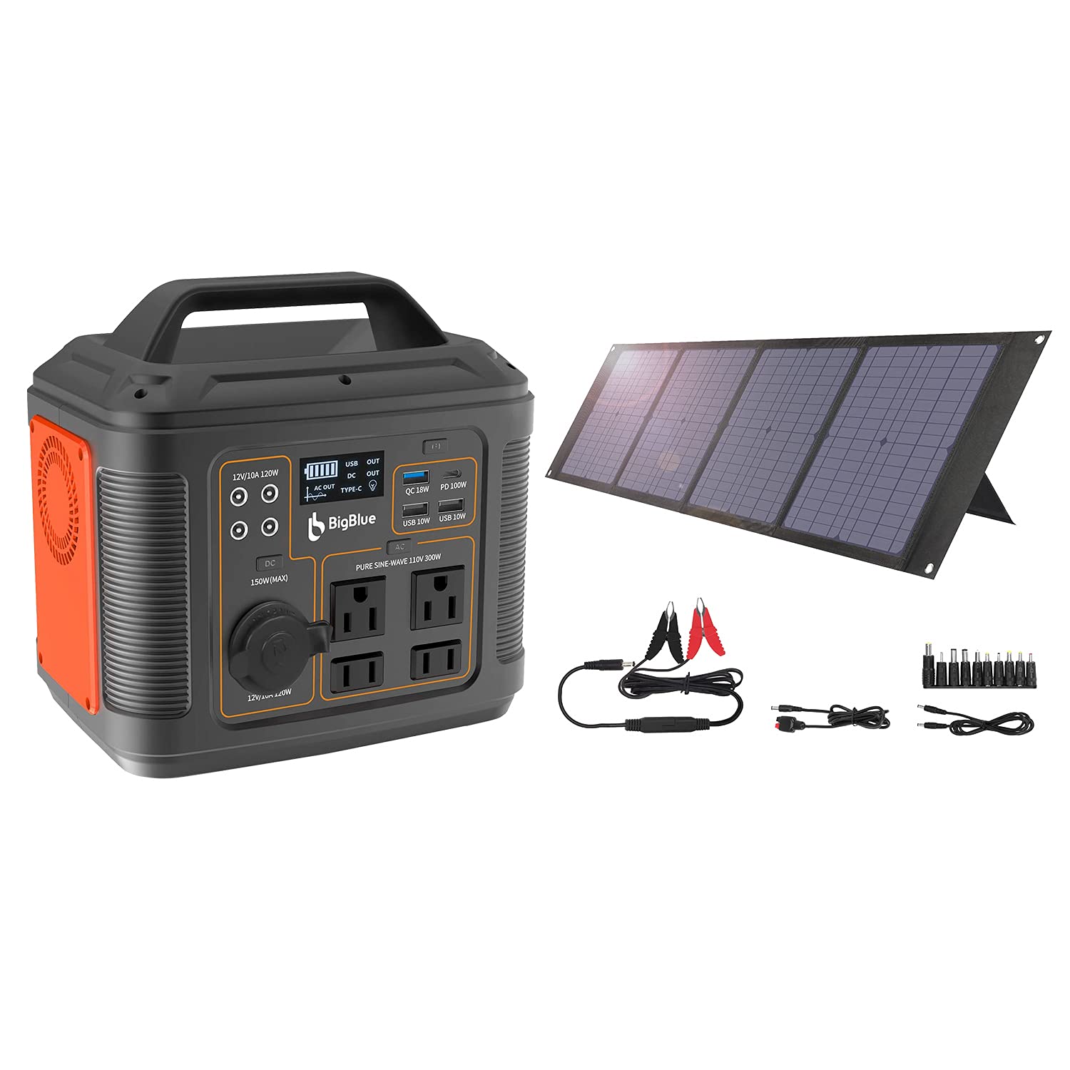 Amazon.com : 296Wh Solar Generator with Panels, BigBlue Power