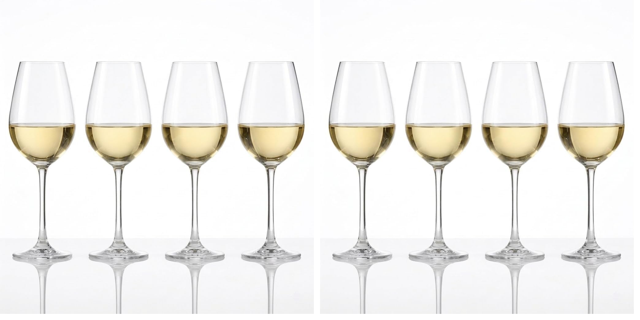 Spiegelau Weißweingläser 465 ml, 4 Stück, Salute, 4720172, Weingläser aus Kristallglas, Weißwein Gläser spülmaschinenfest (Packung mit 2)