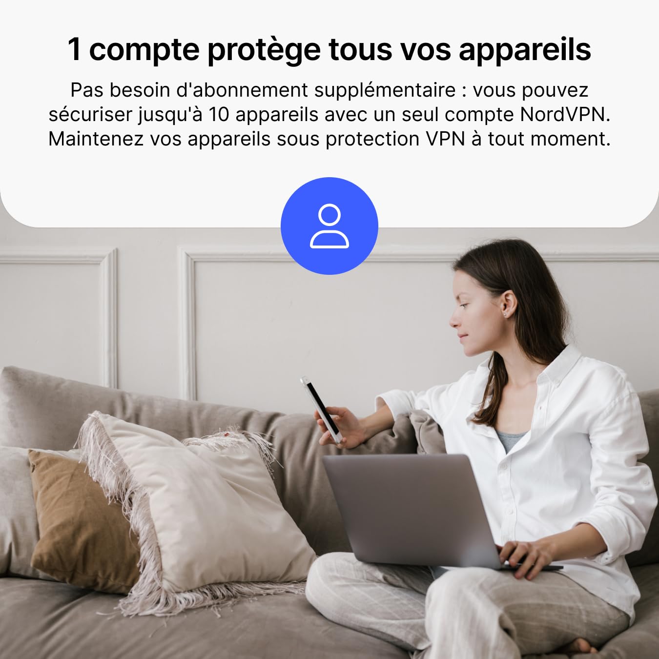 NordVPN Standard, 10 Appareils, 1 Mois, VPN & Cybersécurité, Abonnement Amazon
