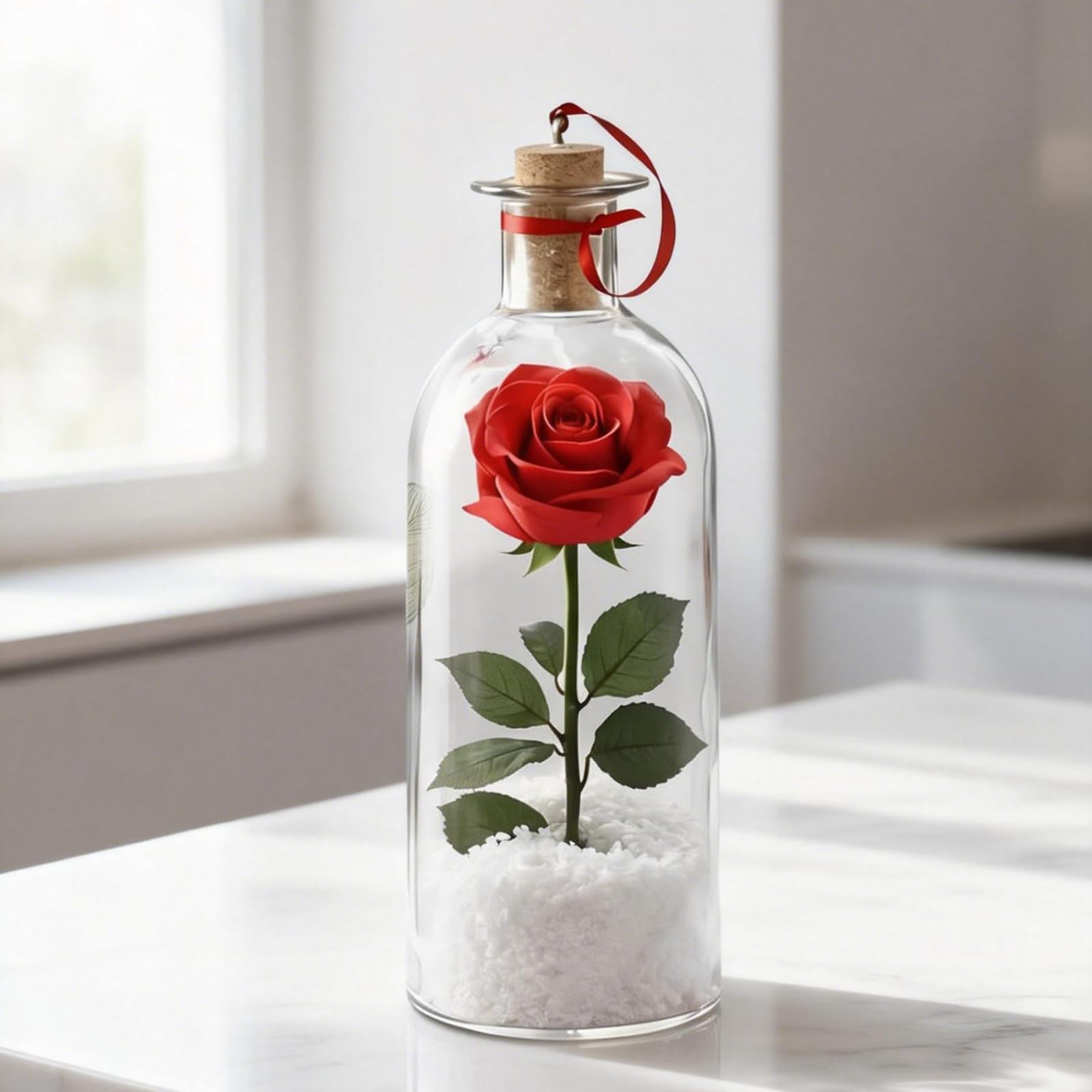 Messaggi Rose in Bottiglia Ornamento Decorativo Bottiglia vocale Registrabile con Riproduzione in Sughero Regalo Romantico per Voce Registrabile