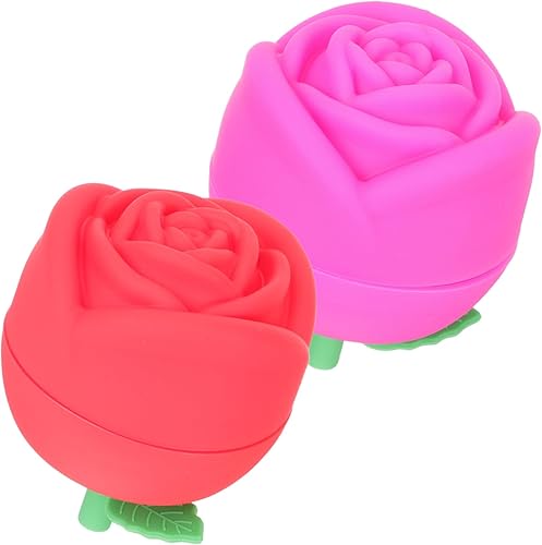 Miniatura 6 de Zerodeko 4 Pcs Molde De Para Resina Sphere Mold Ice Cream Ball Maker Rose Ice Cube Mold Rose Fondant Molds Lidded Ice Making Molds Rose Chocolate