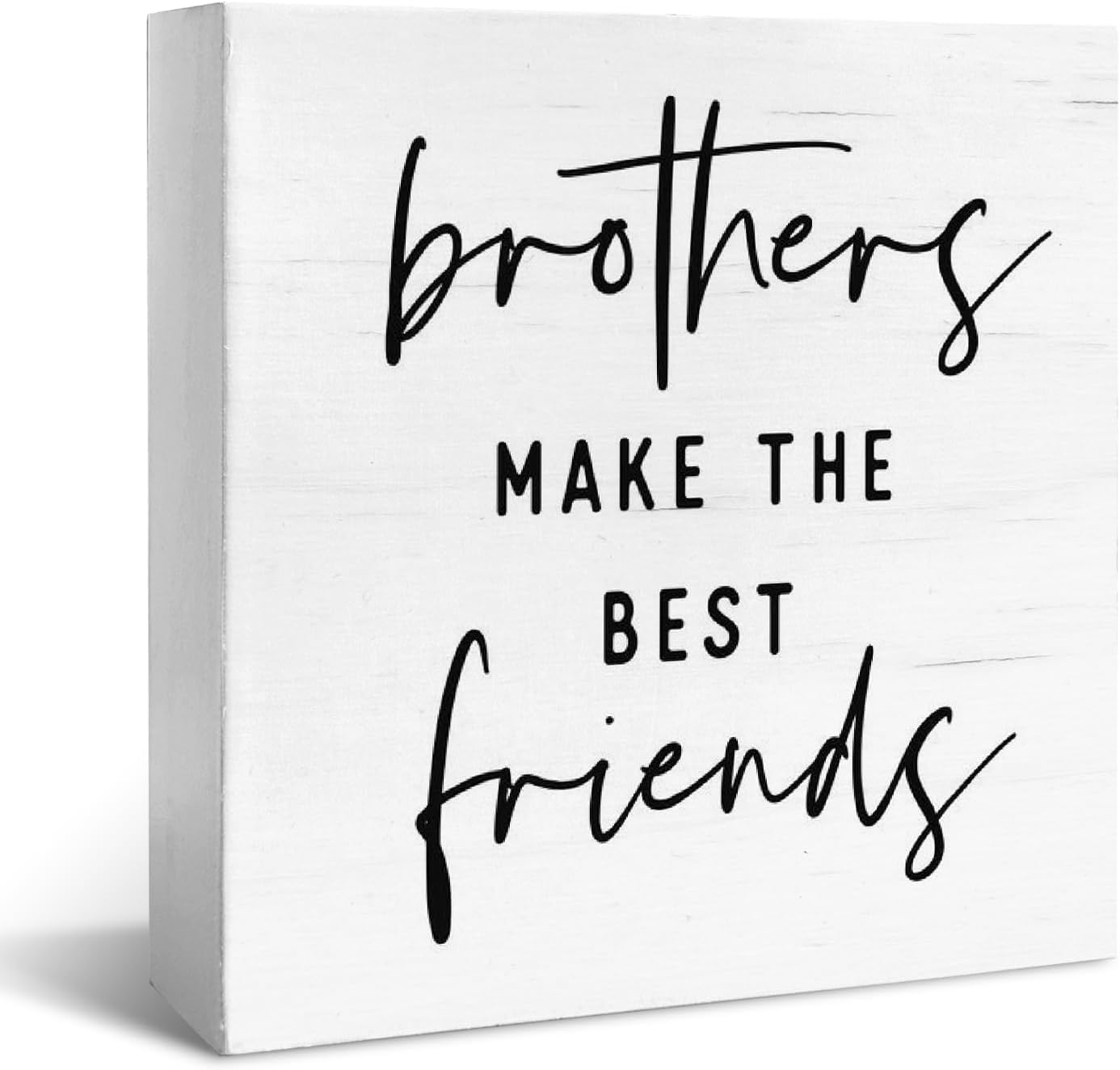 Brothers Make the Best Friends Box Sign 5x5 Inch Wood Decor