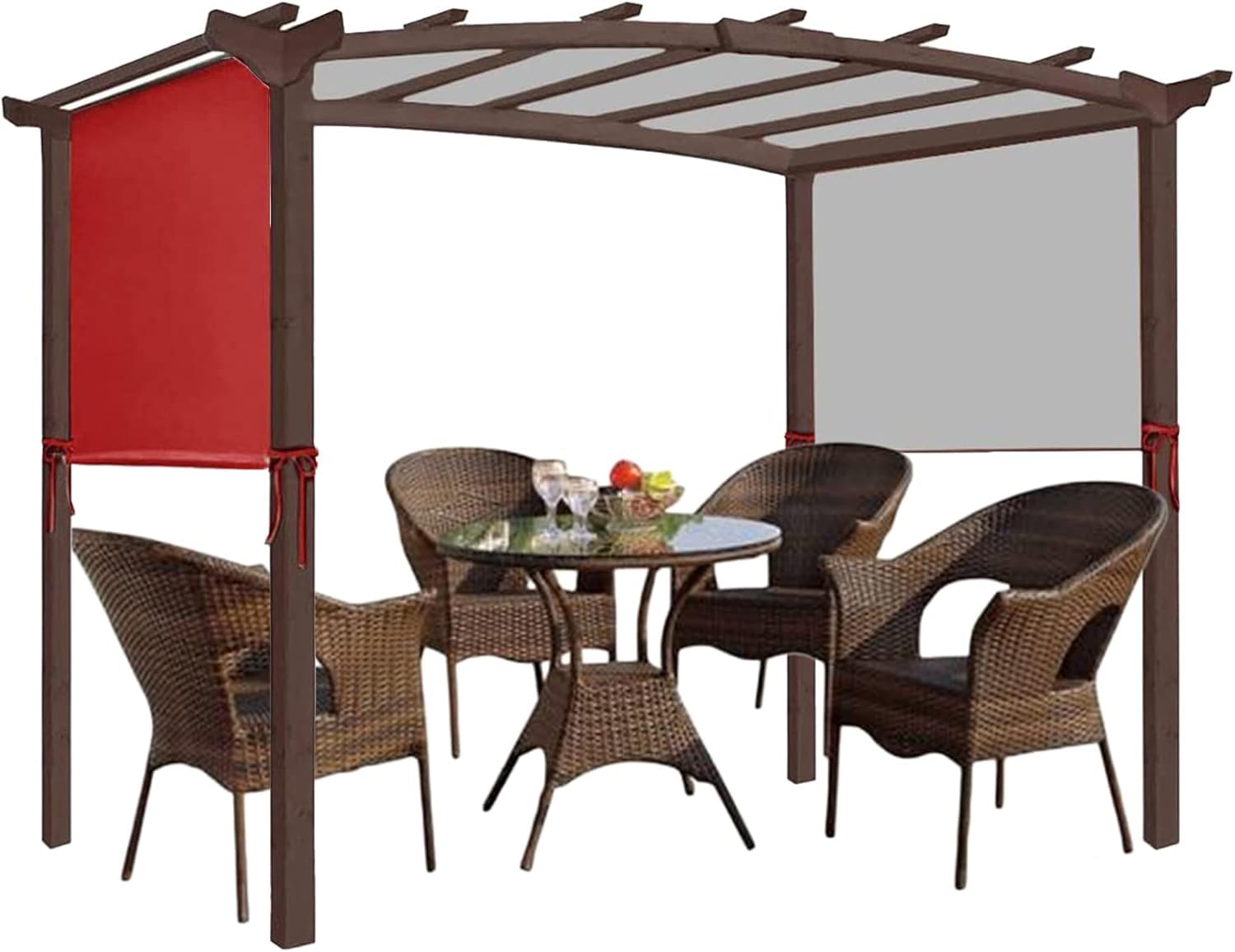 Cubierta de sombra para pérgola 5.4x2.5 m resistente y duradera