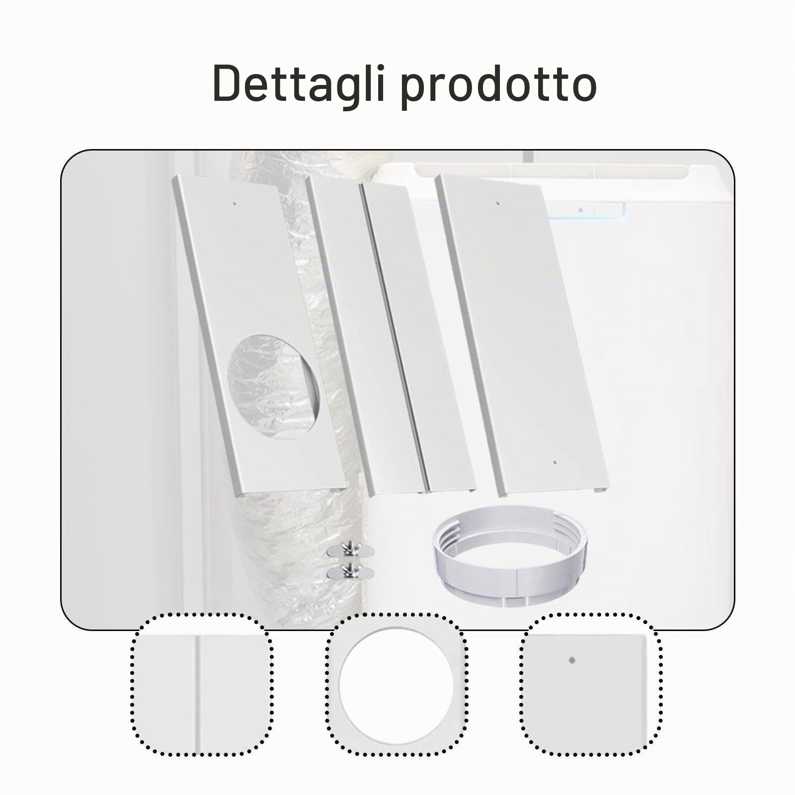MagiDeal Kit Di Sfiato per Finestra Del Condizionatore D' Portatile, Kit Finestra Condizionatore, Guarnizione Telescopica in Pvc Regolabile per Essere Adatto Ai Tubi Di Scarico Dell'asciugatrice