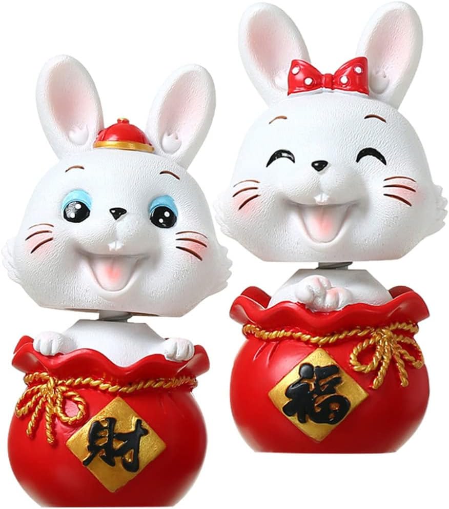 2pcs Rabbit Doll Ornament Miniature Terrarium Decor Rabbit