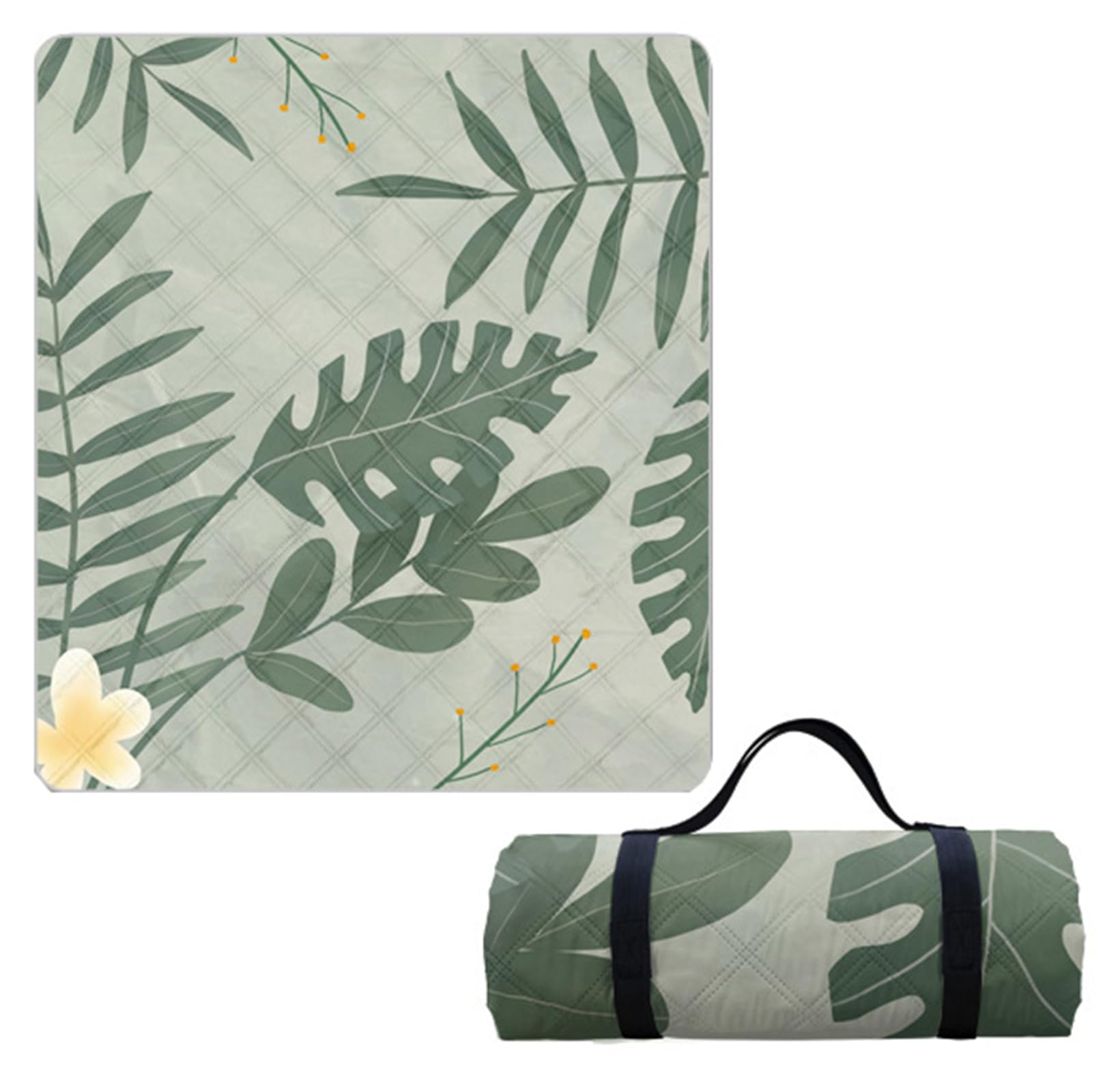 Hayisugal Picnic Blanket 200 x 200 cm Thickened Beach Blanket Sand-Free Waterproof Camping Blanket Picnic Mat Portable Picnic Blanket for Beach, Picnic, Hiking, Park, Travel, Plants F, 200 x 200 cm