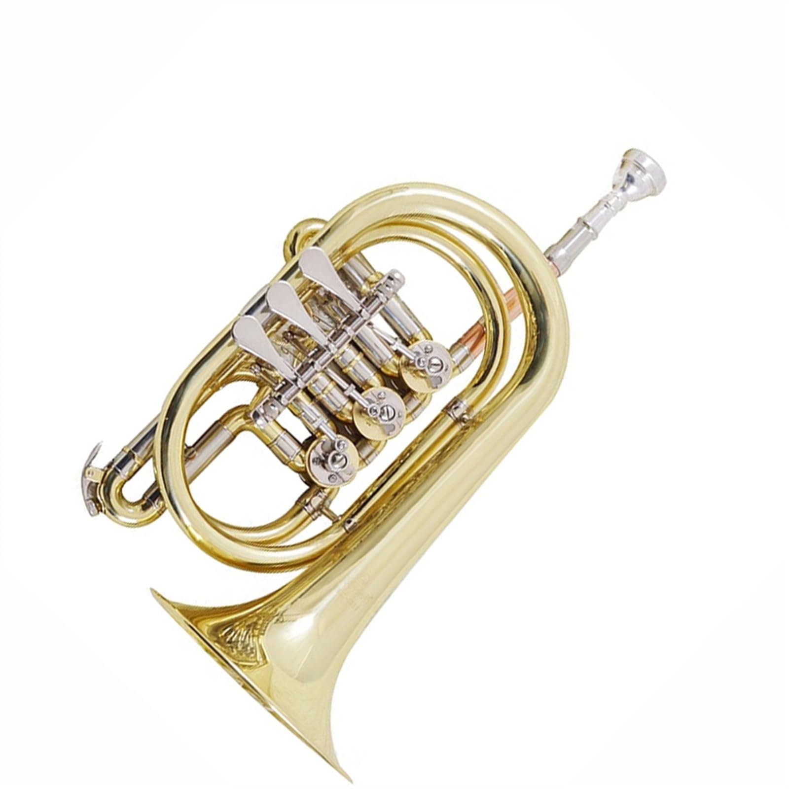 Standard Trompeten Musikinstrument Trompete Flachton Kornett Bb Flachstimmung Messing Gold Dreiknopf Drehventil Edelstahl
