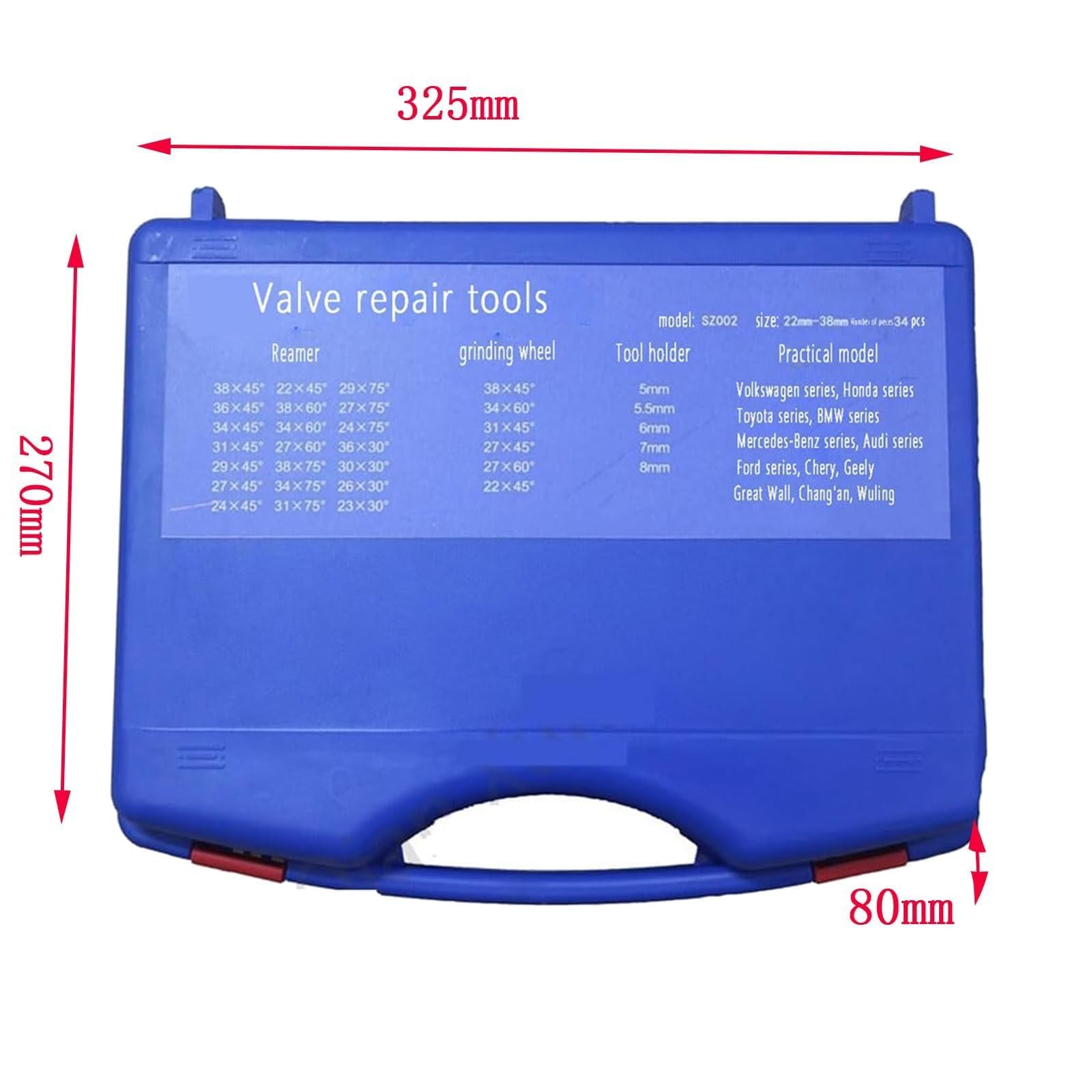 Set di utensili per la riparazione efficiente del motore e alesatore della sede della valvola, 34 pezzi, kit di manutenzione automobilistica ad alta precisione, strumenti di riparazione da 22-38 mm