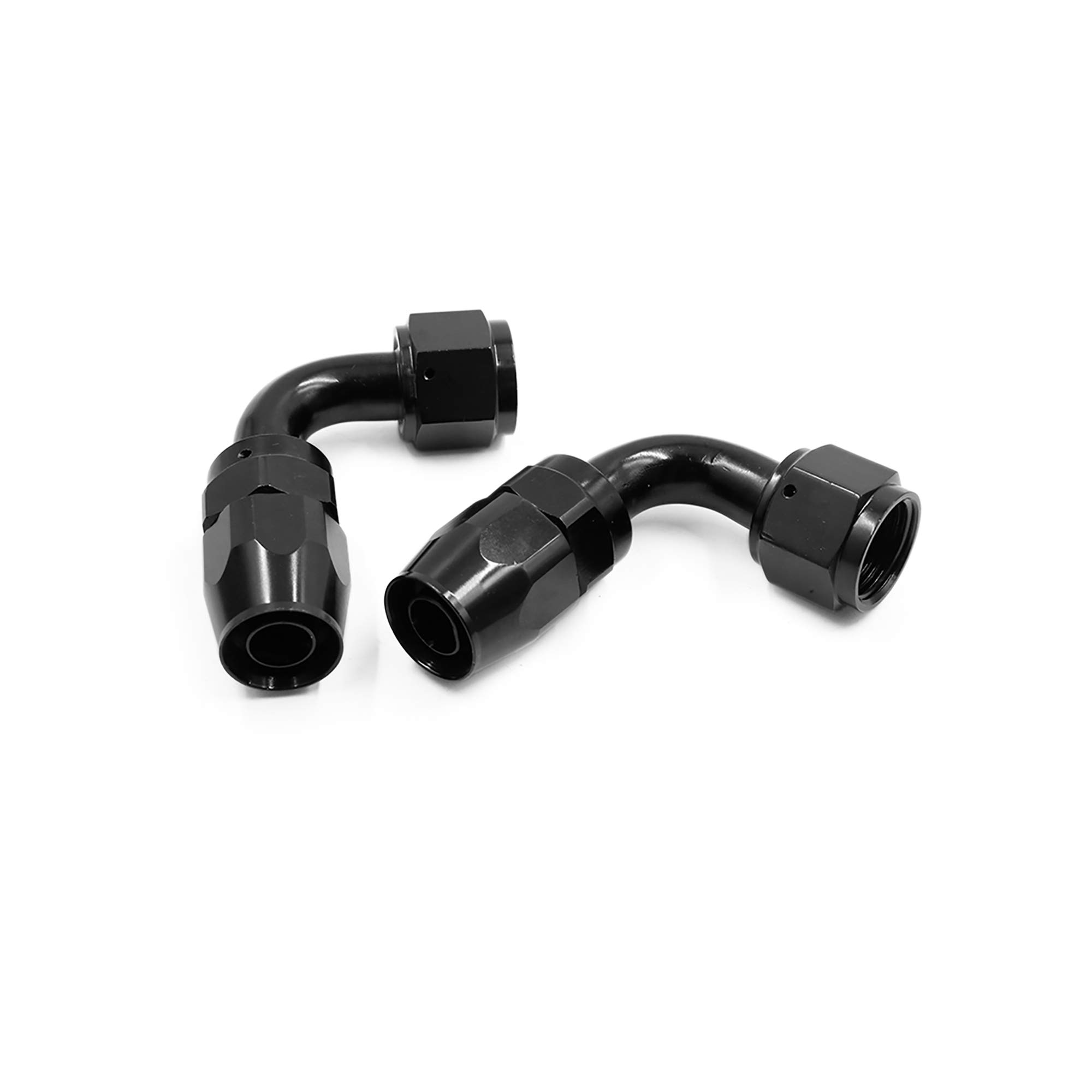 sourcing map 2uds 10AN AN10-10AN Vehículo Coche Junta Conexión Tubo Manguera Tubería Negro 8AN 90 Grados