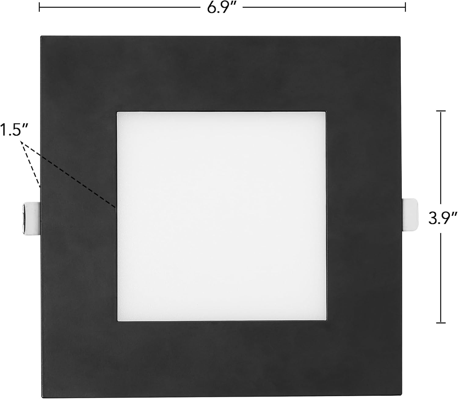 Maxxima 6 in. 2 Hour Fire Rated Ultra Thin Square Black LED Downlight, Slim Recessed Canless Light, IC Rated, 1050 Lumens, 5 Color Temperature Selectable 2700K/3000K/3500K/4000K/5000K, Dimmable