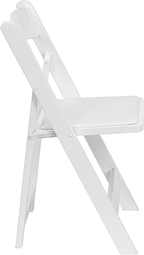 Miniatura 14 de Flash Furniture HERCULES Series - Silla plegable de madera blanca con asiento acolchado de vinilo
