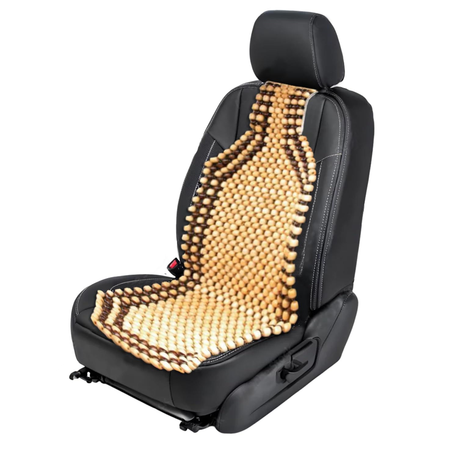 ZONETECH Set di 2 cuscini massaggianti per sedile auto, di alta qualità, a doppio filo, con perline in legno, ultra confortevoli, massaggianti