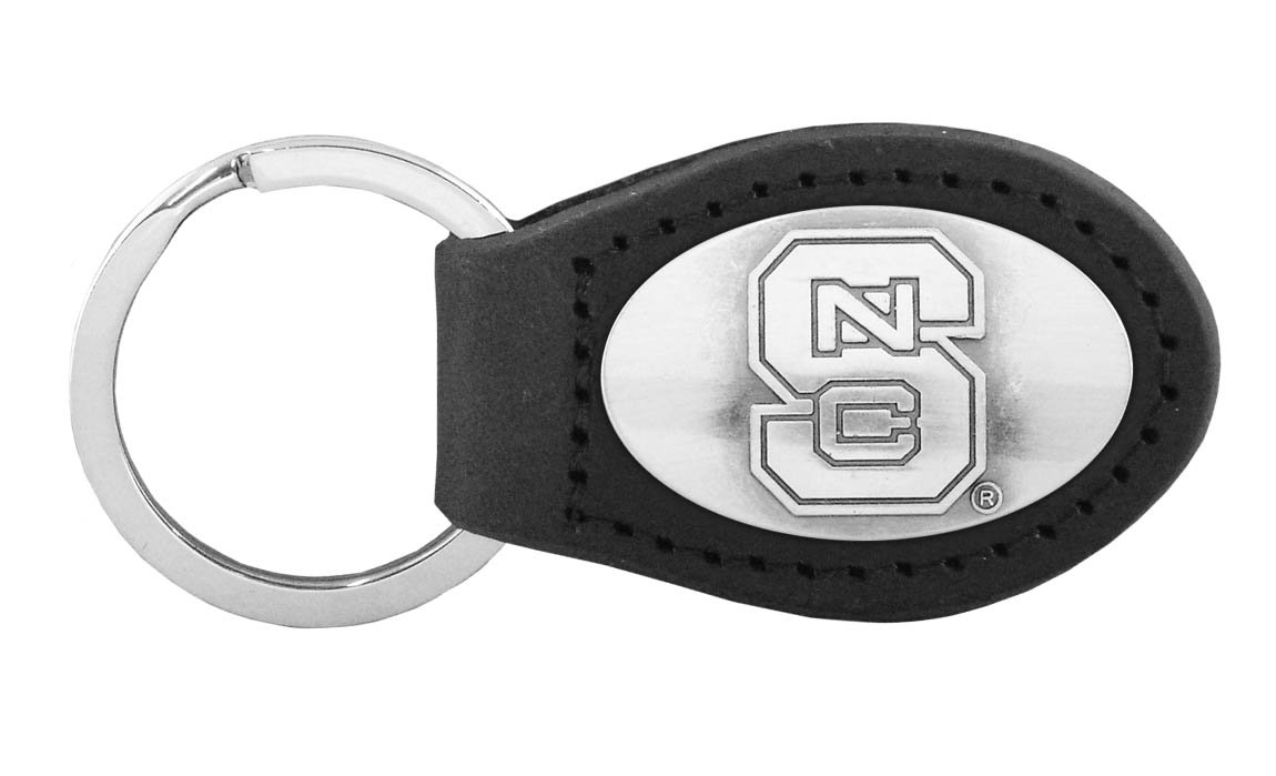 NCAA North Carolina State Wolfpack Zep-Pro Leather Concho Key Fob, Black