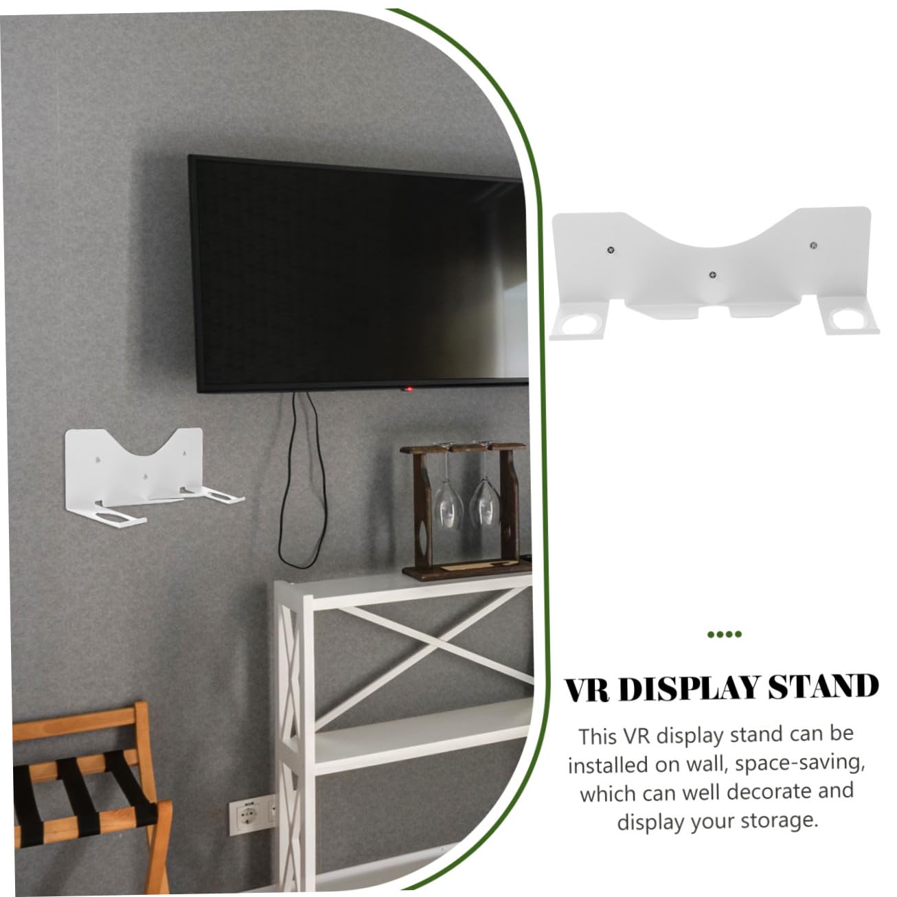 Supporto da Parete in Metallo per Visore VR e Controller Organizer Compatto per Display VR Supporto Piccolo Leggero per Esposizione e Risparmio Spazio