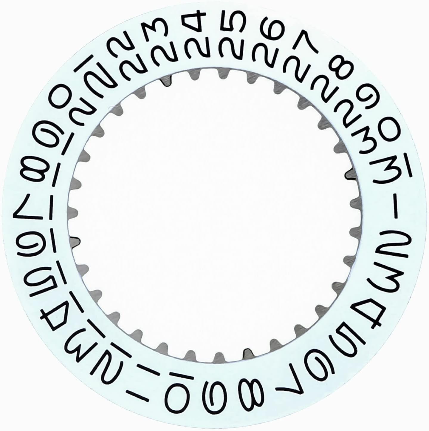 Ewatchparts Calendar Date Disc Compatible With Rolex Movement 1575, 1601,1603 Date, Datejust NQS White