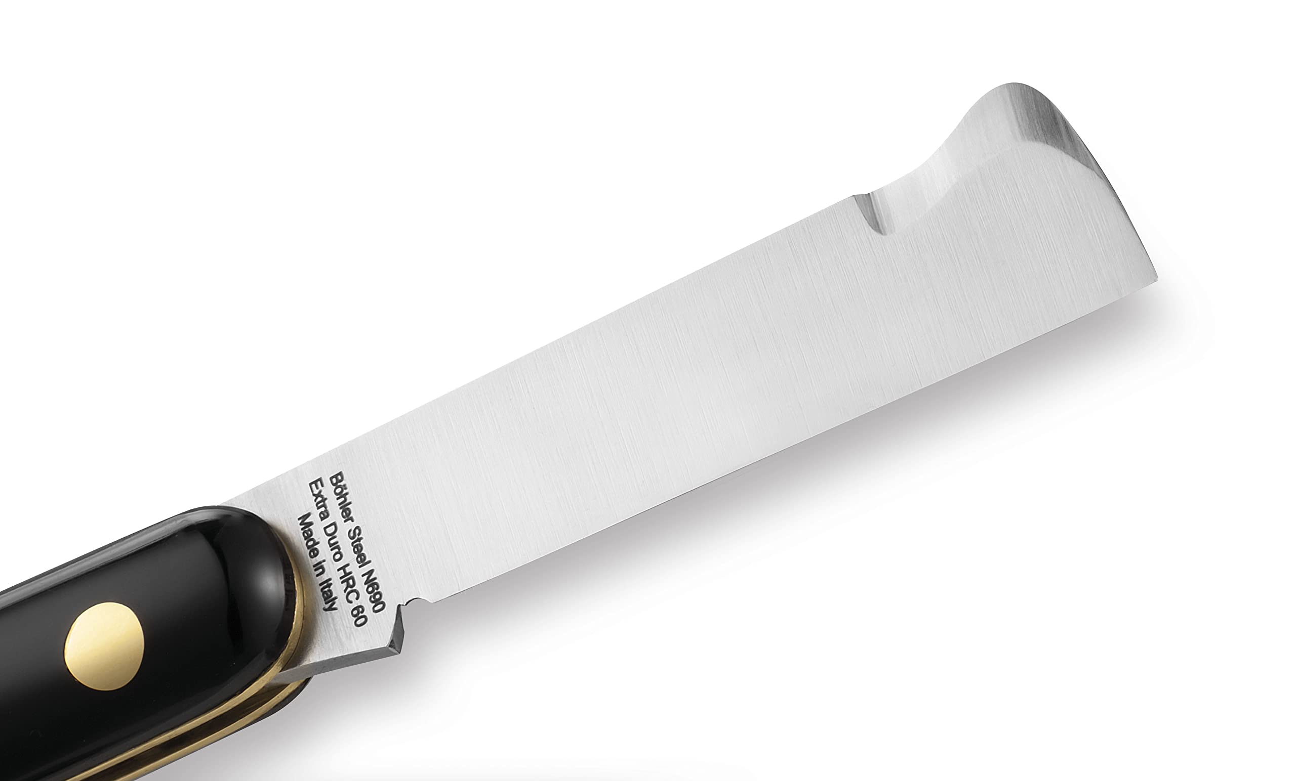 DUE BUOI COLTELLO 202AP Coltello da Innesto Professionale Alberi da Frutto e Giardinaggio Acciaio Inossidabile Böhler N690 Manico in Plastica