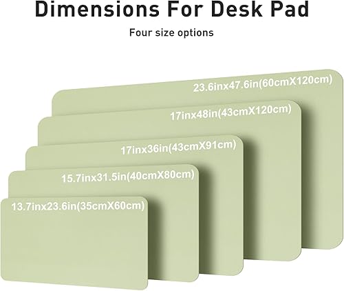 Miniatura 561 de Aothia Tapete protector de escritorio, alfombrilla para mouse, antideslizante, impermeable, de piel sintética, secante de escritorio, para Verde