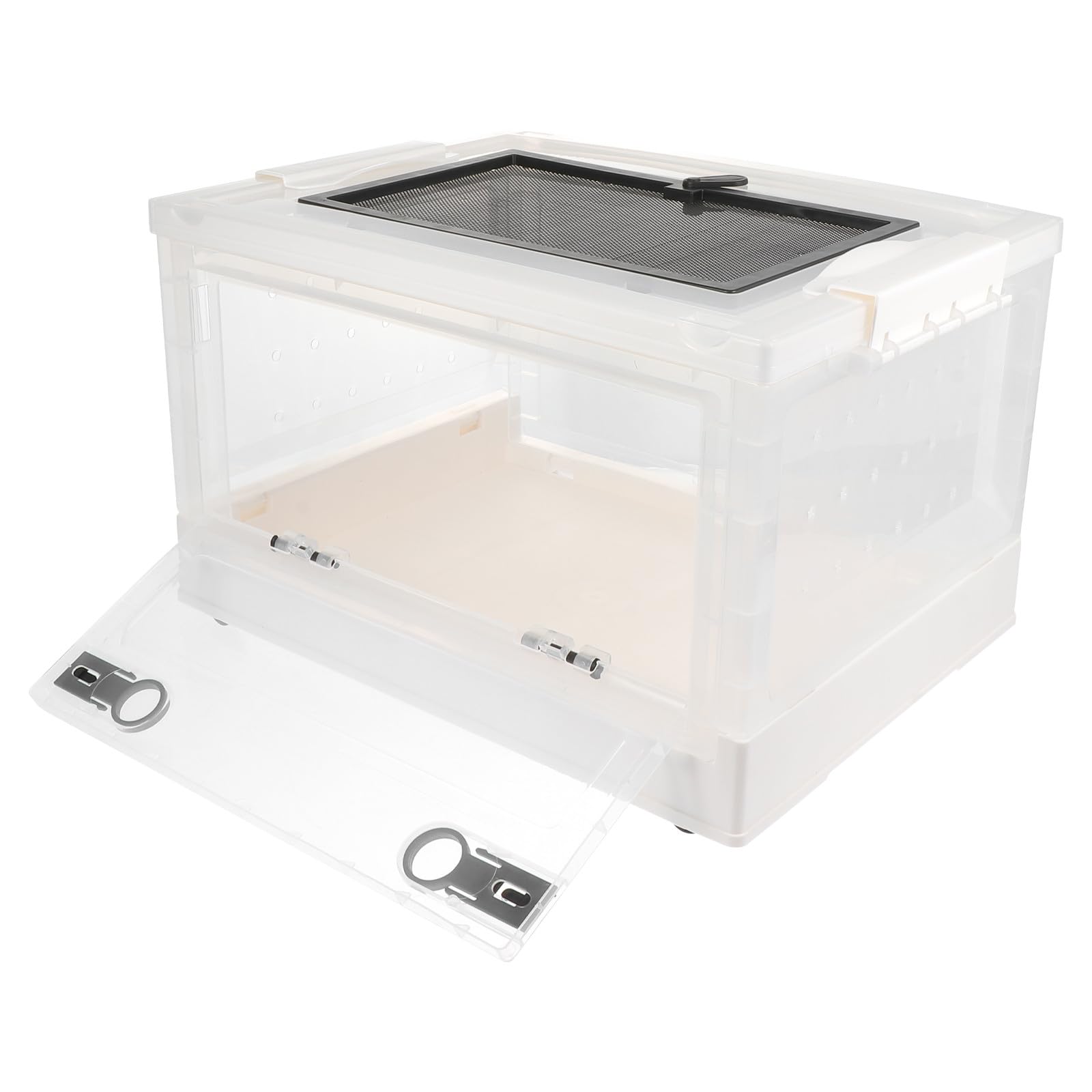 Boîte d'élevage pliable hamsters terrarium aéré habitat transparent rongeurs blanc